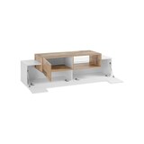 thumbnail of Dmora Mobile porta TV Pablo, Credenza bassa da soggiorno, Base porta TV, 100% Made in Italy, cm 160x45h51, Bianco lucido e Acero