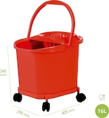 thumbnail of Cubo fregasuelos SELECTA 16 litros con ruedas Rojo | DENOX