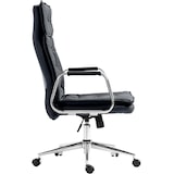 thumbnail of Chaise de bureau Sotira en cuir véritable Noir