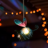thumbnail of LED Solar Libelle hängend Schwingfigur mit Feder gelb Gartenfigur Gartendeko