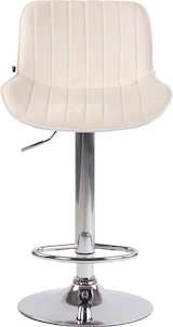 thumbnail of 2er Set Barhocker BEKIM - Samt Creme 50x50x86 cm Silber | Barstuhl Höhenverstellbar Mit Lehne Drehbar Tresenhocker Tresenstuhl Kneipenhocker