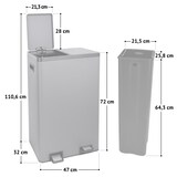 thumbnail of SVITA TMH2X30 Mülleimer 60L Mülltrennsystem 2 Fächer 2x30L Softclose-Deckel Pedal versteckbar Kunststoff Inneneimer Grau