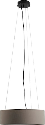 thumbnail of VIVIEN 48 cm Pendelleuchte mit zylindrischem Lampenschirm aus taupefarbenem Stoff und E27-Anschluss für den Innenbereich – Rossini Group