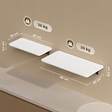 thumbnail of HOMCOM juego de 2 mesas plegables de pared escritorios flotantes para espacios pequeños mesas abatibles para cocina comedor y salón blanco brillo