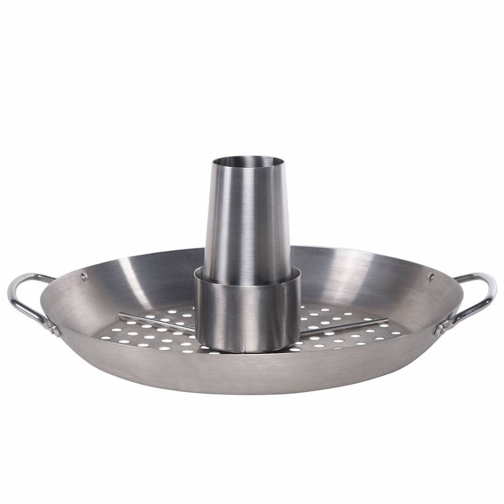CHEFGASTRO BBQ Geflügelhalter Hähnchenbräter Gemüsekorb Edelstahl 3-teilig | Ø 30cm