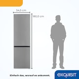 thumbnail of Exquisit Kühl-Gefrierkombination, 262 Liter, Alarm-Funktion, 4 Glasablagen, 3 Gefrierschubladen, 4-Sterne-Gefrierfach, KGC265-70-040D inoxlook