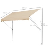 thumbnail of Outsunny Tenda da Sole Telescopica a Parete Avvolgibile