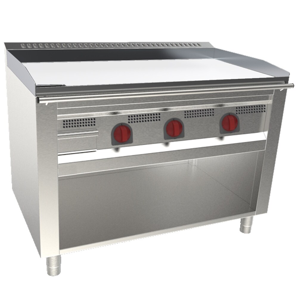 EURAST - Frytop-teppanyaki cd 15 mm elektrisch op standaard - 1200x720x850 mm - 16200 W 400/3V - 32127E55