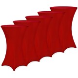thumbnail of DETEX® Stehtischhusse 5er Set Bordeaux-Rot 80-85cm Verstärkter Fußbereich 30°C Waschbar Stehtisch Hussen Stretch Bezug