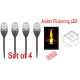 thumbnail of Tarrington House Conjunto de 4 candeeiros solares de espigão, aço inoxidável/plástico, Ø 6.1 x 37.7 cm, prateado