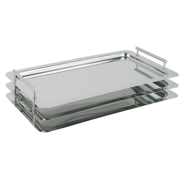 APS 11295 Plateau inox système cataring GN 1/1 poignées vissées 53 x 32,5 cm, hauteur utile 4 cm