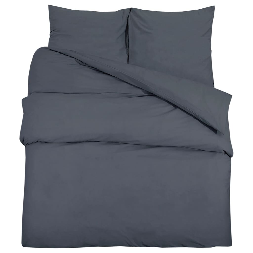 vidaXL Dekbedovertrekset 140x200 cm katoen antracietkleurig