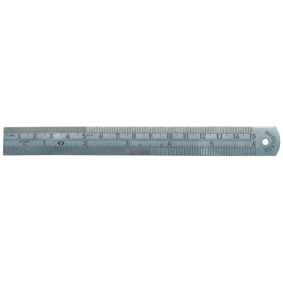 Stahllineal, metrisch/Zoll, 150 mm