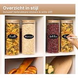 thumbnail of Five Stars® Voorraadpotten - Glas met deksel - 4 Delige Set - 1200 ML - Duurzaam - Inclusief Herschrijfbare Stickers & Pen