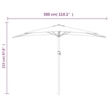thumbnail of Parasol de balcon avec mât en aluminium Taupe 300x155 cm Demi Modèle Soleil Tropica Plus