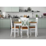 thumbnail of Zweifarbiger Tisch 80x120 Esstisch Tischplatte Eichefarben weiße Beine Massivholz 90.70-51CE