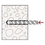thumbnail of FISCHER Spreizdübel, Ø10x50mm, Kunststoff, Nylon, 70mm, Ø6-8mm, Mit Rand, Geeignet für Gasbeton, Dübel SX