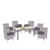 thumbnail of Poly-Rattan-Garnitur Halden, Gartenmöbel Balkon-Set Sitzgarnitur ~ grau, Kissen anthrazit