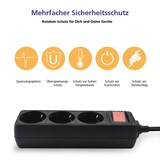 thumbnail of Helos Steckdosenleiste CLASSIC, 3-fach, schwarz, 5,0m, mit Schalter