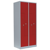thumbnail of Lüllmann® Z-Garderobenschrank, 4 Abteile, 1800 x 800 x 500 mm, lichtgrau/feuerrot