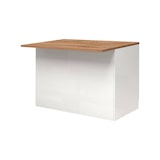 thumbnail of Dmora Isola da cucina Daffaticat, Armadio multiuso, Mobile per cucinotto, Tavolo ausiliario, 100% Made in Italy, 125x90h90 cm, Bianco lucido e Rovere