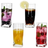 thumbnail of 12x Frosty Longdrinkgläser 400ml Trink-Glas Cocktail Wasser dicker Boden Relief