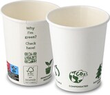 thumbnail of BIOZOYG 100 Stück Kaffeebecher 200ml / 8oz Einwegbecher Pappbecher weiß mit Bedruckung, kompostierbar nachhaltig Partybecher Trinkbecher Biobecher