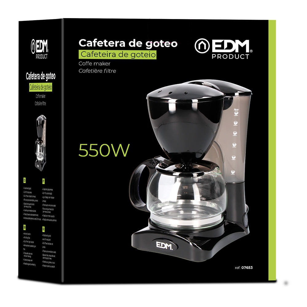CAFETIÈRE EDM GOUTTE À GOUTTE 6 TASSES 550W 16,5x12,5x24cm