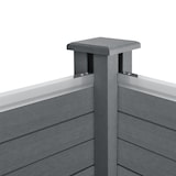 thumbnail of Helloshop26 - Lot de 24 clôtures de jardin brise-vue avec 4 poteaux planches bois composite wpc 165x466cm gris  03_0005791