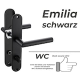 thumbnail of Langschild Drückergarnitur Edelstahl gebürstet EMILIA SCHWARZ WC - Badezimmer Türbeschlag