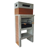 thumbnail of BBQ PVC - Barbacoa simple construido con cemento natural gris, pintada con barniz incoloro, con revestimiento en PVC - 85x55x208cm