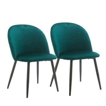 METRO PROFESSIONAL Chaise de restaurant rembourrée EVA II lot de 2, acier/polyester, vert/noir