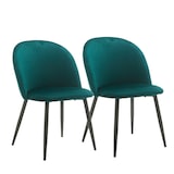 thumbnail of METRO PROFESSIONAL Chaise de restaurant rembourrée EVA II lot de 2, acier/polyester, vert/noir