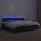 thumbnail of vidaXL Boxspringbett mit Matratze & LED Schwarz 200x200 cm Kunstleder