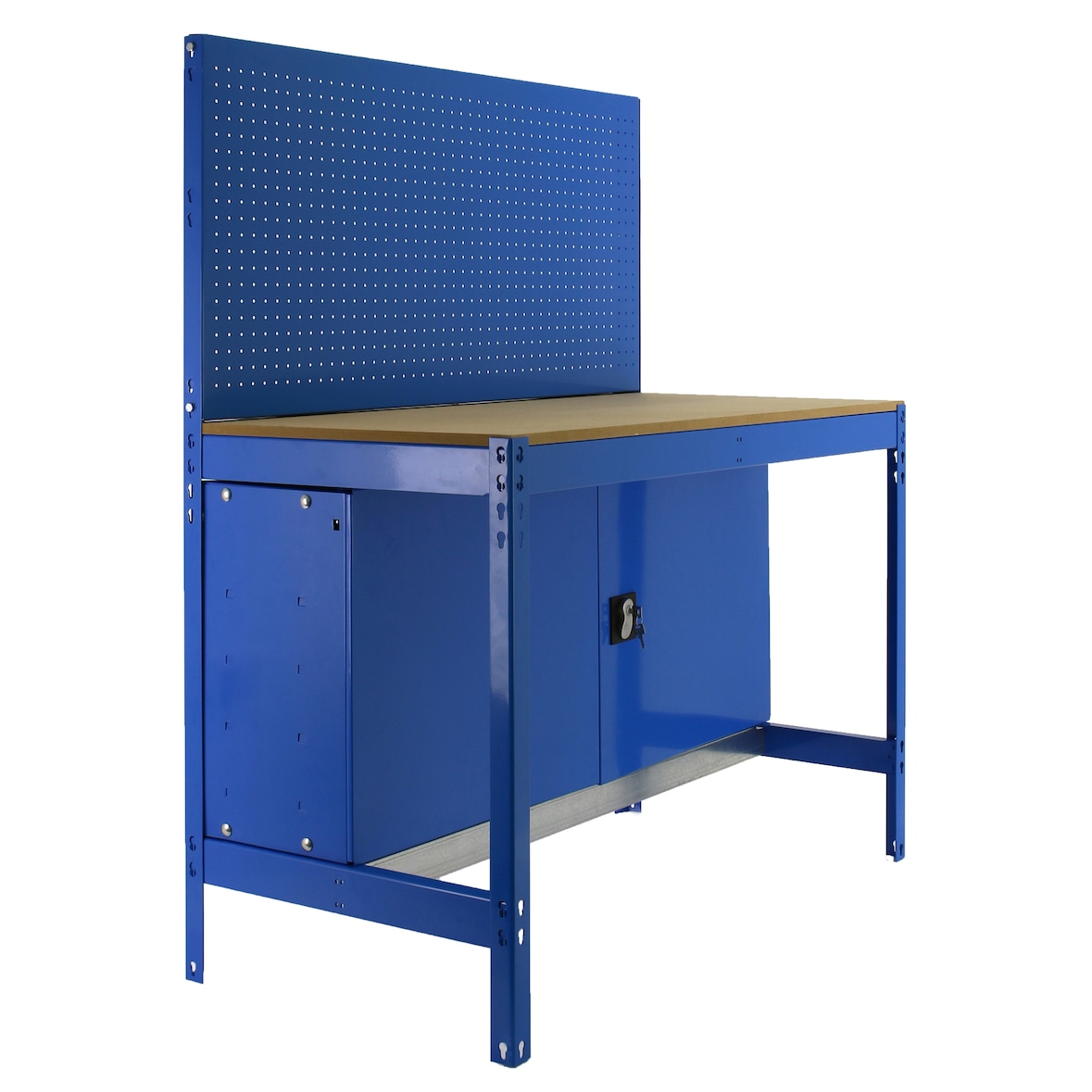 SimonRack Banco de Trabajo Taller, 1210x610 mm, Panel Perforado y Cabina, Capacidad Carga 600 kg, Azul - BT-2