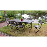 thumbnail of Garten-Sitzgruppe NORA 7-tlg. - Kunststoff, Braun | Gartenmöbel-Set Gartengarnitur Garten-Essgruppe mit Stühlen und Esstisch