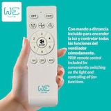thumbnail of We - LED Silent Plafondventilator - Intrekbare bladen, 6 snelheden, afstandsbediening en 3-toon dimbaar licht - Ø53x30cm
