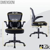 thumbnail of ZIK Sedia da Ufficio Ergonomica con Supporto Lombare e Braccioli, Girevole, Poltrona Altezza Regolabile - Nero