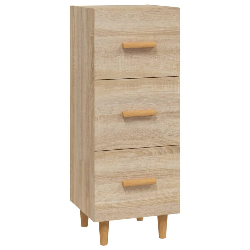 Helloshop26 - Buffet Sideboard Kommode Kleiderschrank Aufbewahrungsmöbel Organizer Küche Wohnzimmer Sonoma-Eiche 34,5 x 34 x 90 cm 02_0031518