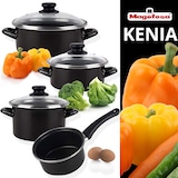thumbnail of Magefesa - Batería de Cocina KENIA 14/16/16/20cm en Acero Esmaltado apta para inducción con Set de 3 Utensilios de Cocina Acero Inox