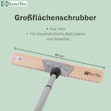 thumbnail of XXL Großraumschrubber 40cm Breit mit Teleskopstiel max. 200cm Lang weiße Kunststoff Borsten Schrubber Holz mit Stiel Metall