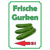 thumbnail of Frische Gurken Schild Hochkant mit Pfeil links A4 (210x297mm)