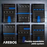 thumbnail of AREBOS Muro Utensili Parete dell'officina Parete Metallica Perforata 34 Parti blu