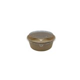 thumbnail of 200 Kraft Salatschalen Snackschalen 1250 ml Ø 185 x 65 mm braun + klarem Deckel