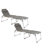 thumbnail of 2er-Set XXL Aluminium Gartenliege 2 m Sonnenliege gepolstert Kopfkissen klappbar