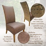 thumbnail of Stühle Esszimmer 2er Set Polsterstuhl Rattanstuhl Sidney Polster Lederoptik muskat