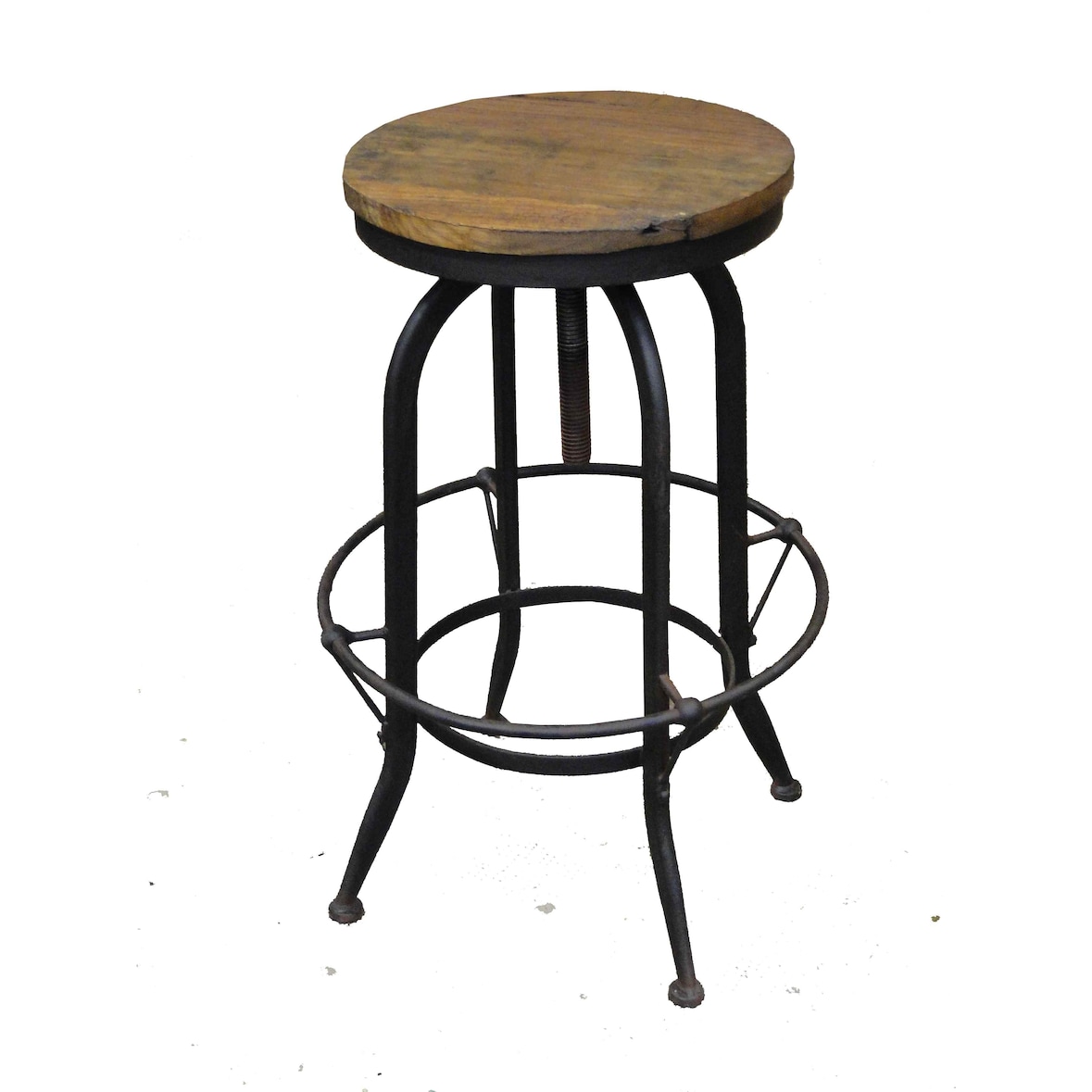 Tabouret de bar ciré Ø 46 X H70/85, réglable