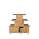 thumbnail of TRADIS Présentoir central à roulettes, 3 niveaux, bois massif