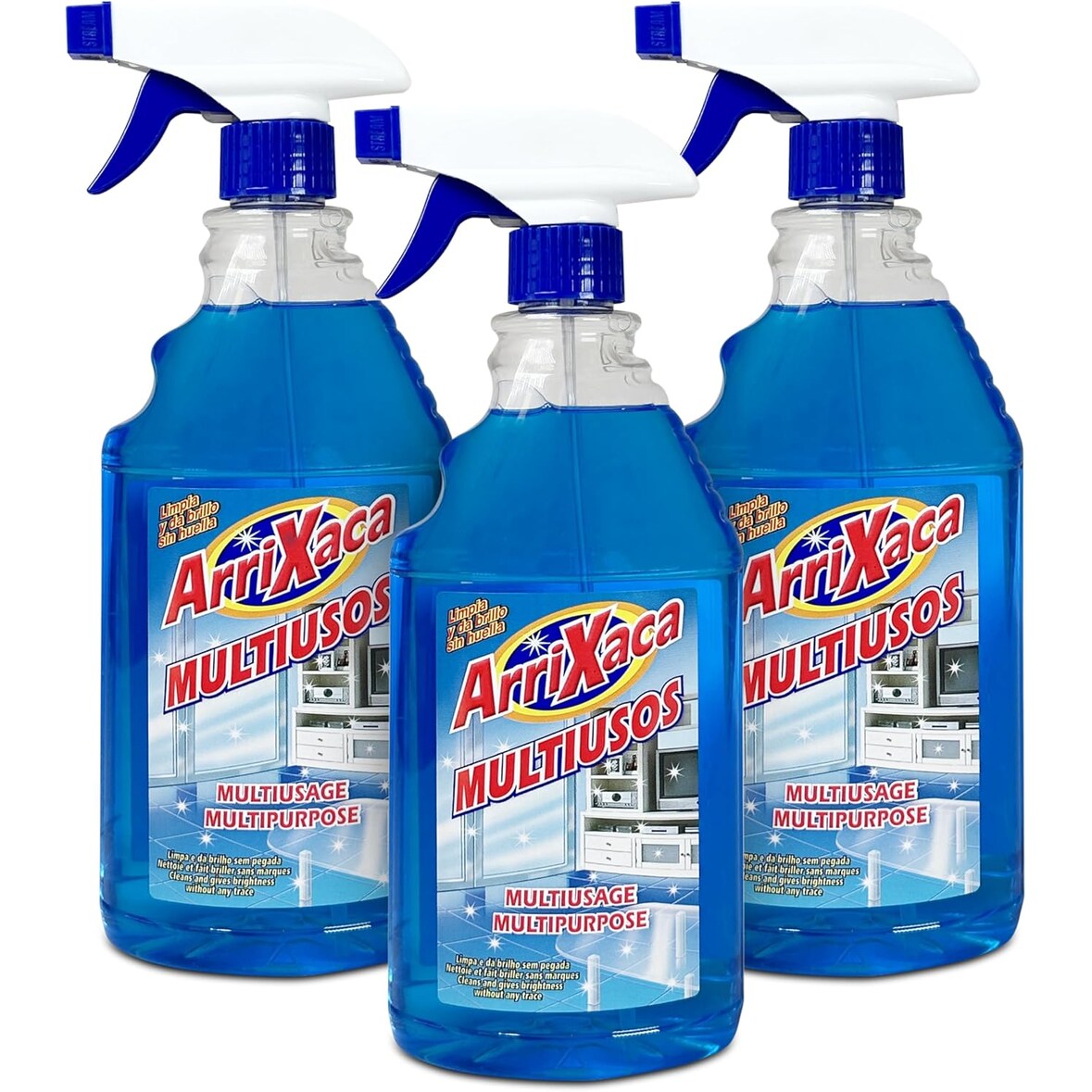Limpiador Multiusos Arrixaca 3 x 750ml | Limpia, Desinfecta, No Deja Huella, Abrillantador | Formato Spray