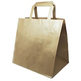 thumbnail of Kraftpapiertasche mit flachem Griff 27x32+18cm (250Stk.)